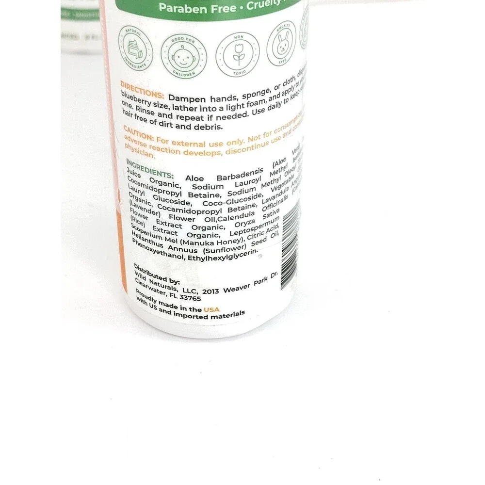 Wild Naturals Kids 2 in 1 Shampoo & Body Wash w/ Aloe Vera Calendula Manuka (2)